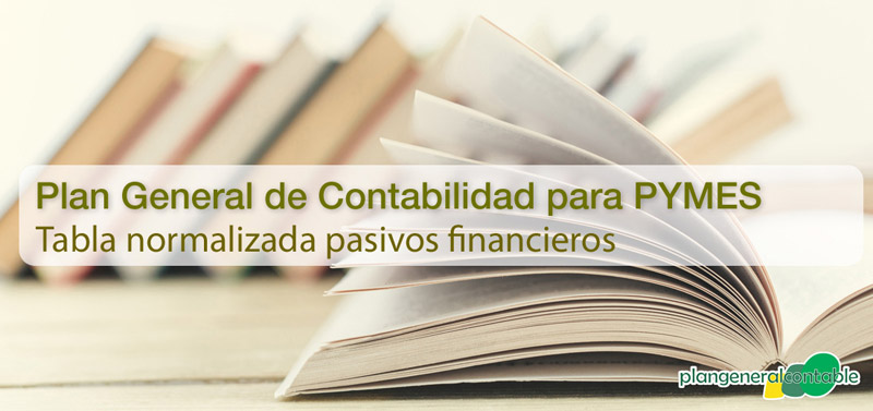 Tabla normalizada pasivos financieros