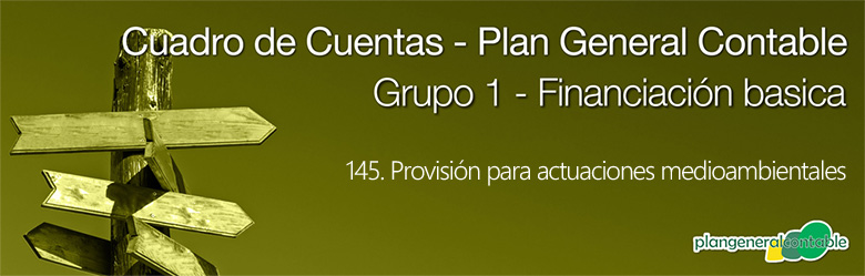 Cuadro de cuentas Plan General Contable:145. Provisión para actuaciones medioambientales