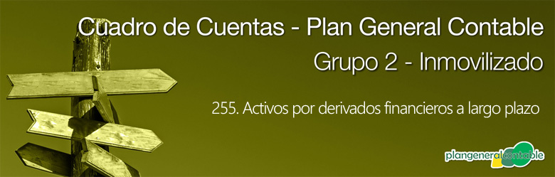 Cuadro de cuentas Plan General Contable:255. Activos por derivados financieros a largo plazo