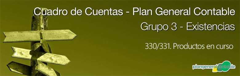 Cuadro de cuentas Plan General Contable:330/331. Productos en curso