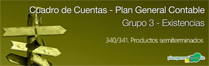 Cuadro de cuentas Plan General Contable:340/341. Productos semiterminados
