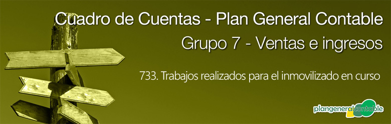 Cuadro de cuentas Plan General Contable:733. Trabajos realizados para el inmovilizado en curso