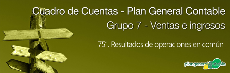 Cuadro de cuentas Plan General Contable:751. Resultados de operaciones en común